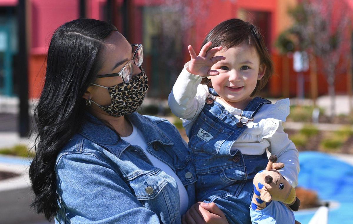 Angelica Hernandez holds her daughter Willow Vander Laan, 1, at Valley Children’s Hospital Friday, Feb. 25, 2022 near Madera. Willow was diagnosed with Spinal Muscular Atrophy.