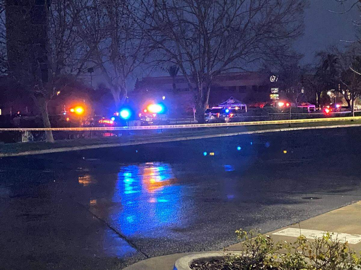 Fresno police remained on the scene into the early evening after blocking off Herndon Avenue and part of a Walmart parking lot as they investigate a death Saturday, March 4, 2023.