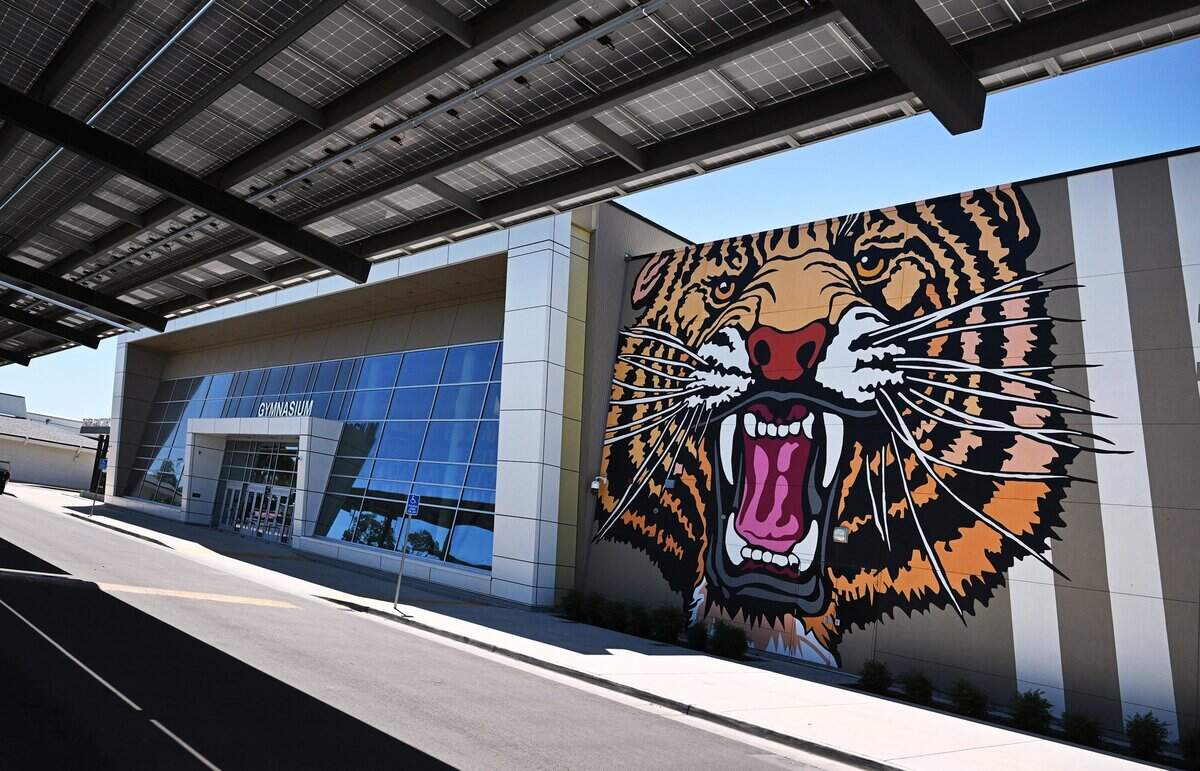 Edison High School's East gym, left, will be named after legendary coach Cecil Smith and its West gym, right, after former trustee Carl Johnson. Photographed Tuesday, June 9, 2026 in Fresno.