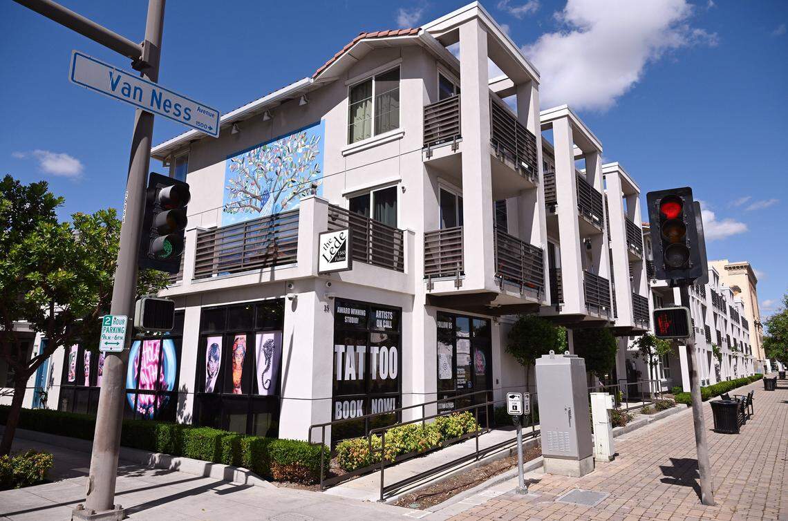 The Lede on Van Ness Street by Granville Homes, photographed Wednesday, April 22, 2026 in Fresno. Granville Homes has posted its urban portfolio for sale. 