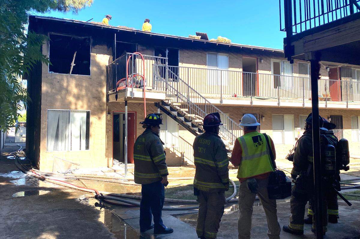 Five apartment units sustained enough damage to be uninhabitable after a fire Tuesday, May 31, 2022, according to Fresno Fire Department.
