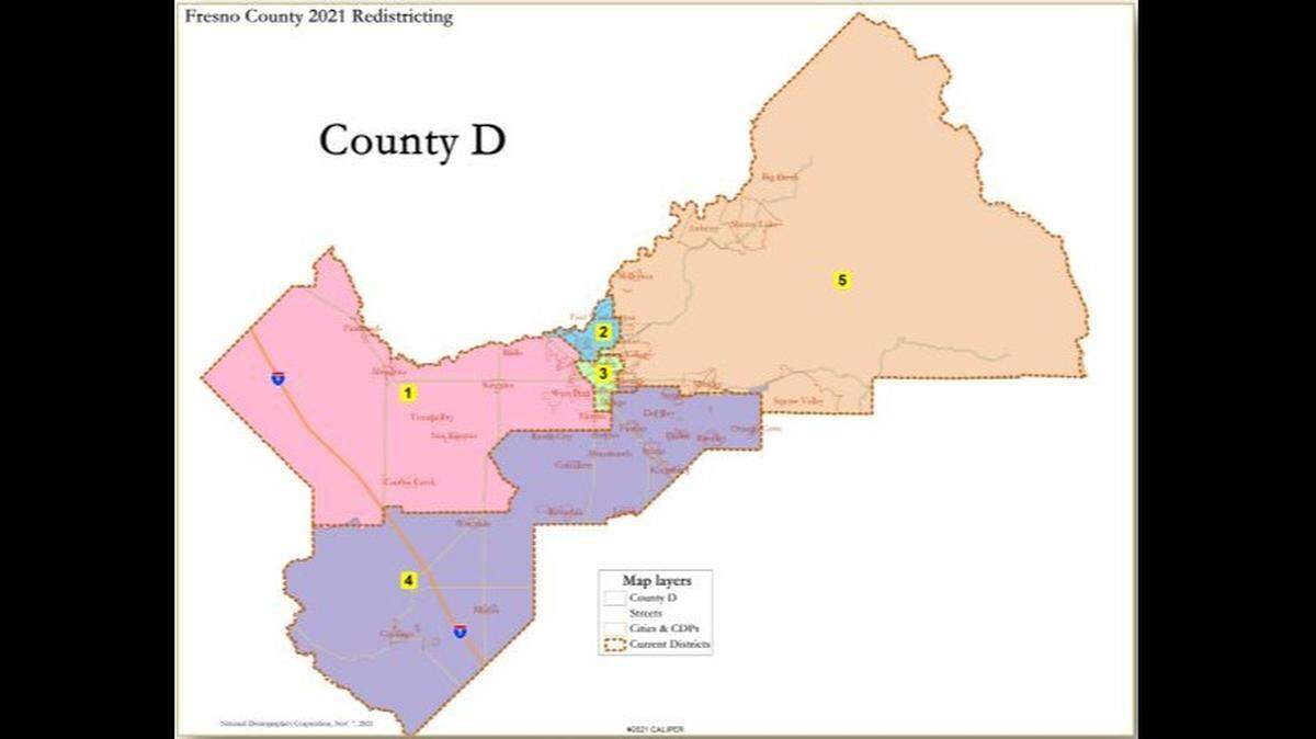 Four of the five Fresno County Supervisors picked County Map D on Tuesday, Nov. 16, 2021, to be the new map for representation and elections.