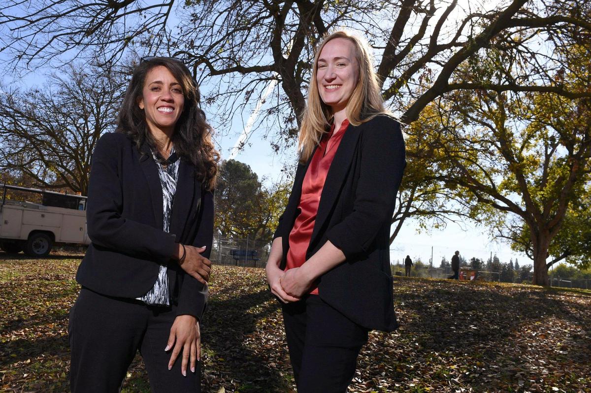 Dr. Karen Whala, left, and DR. Bethany Hsia, RIGHT, offer at-home pet euthanasia, allowing pet owners a more comfortable setting for their loved ones at end-of-life. Photographed Nov. 29, 2022 in Fresno.