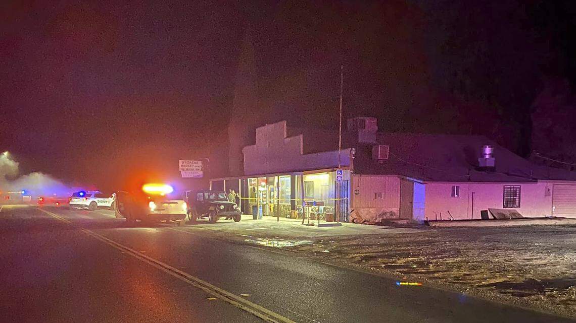 Tulare County sheriff’s investigators are on scene of the fatal shooting of a store clerk during a robbery at Waukena Market on Monday evening.