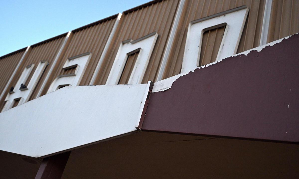 The weathered geometric design at Hanoian’s Market, a landmark business which has been closed for over two decades, is seen Friday, Oct. 18, 2024 in southeast Fresno.