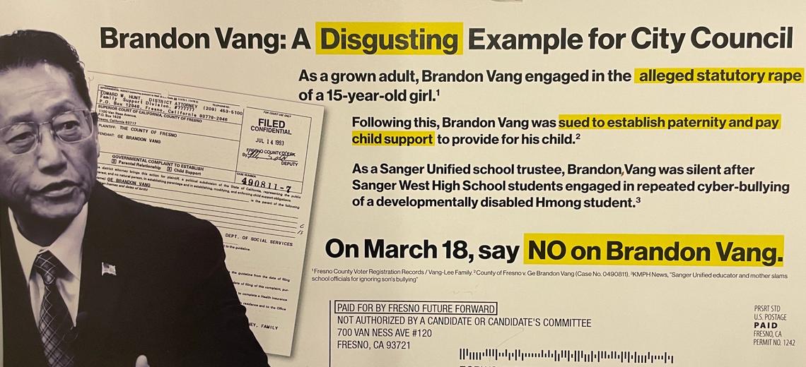 Copy of mailer from Fresno Future Forward sent to southeast Fresno residents.