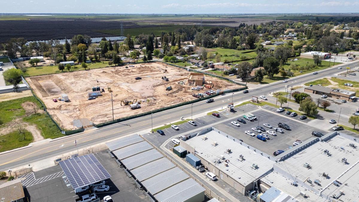 Construction has begun on a project on Avenue 12 in Madera Ranchos, photographed on Thursday, April 3, 2025, that will include the town’s first Starbucks as well as a gas station with a car wash and a Camarena Health facility.
