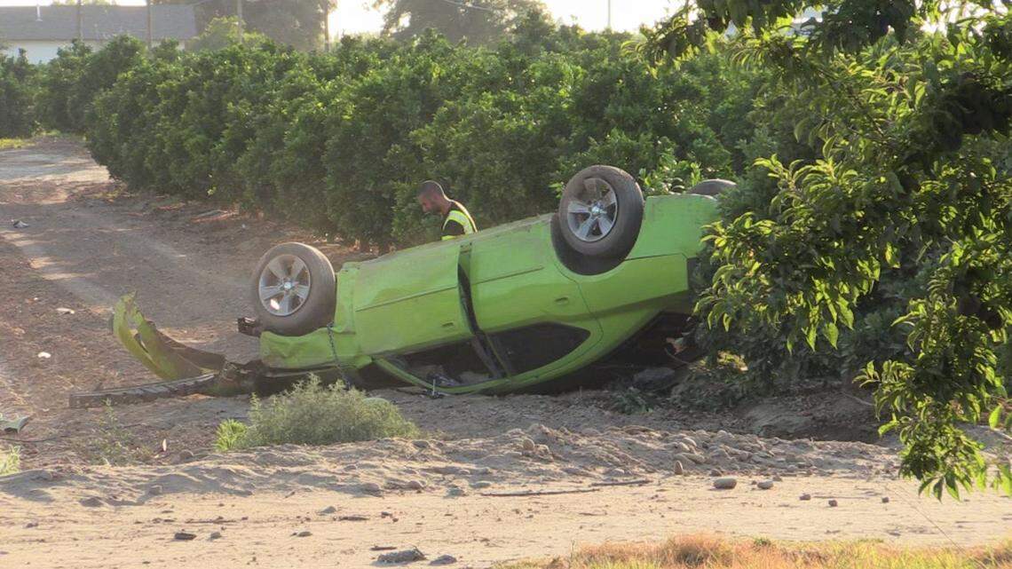 One woman died and another woman suffered moderate injuries after their vehicle flipped Friday night south of Fresno.