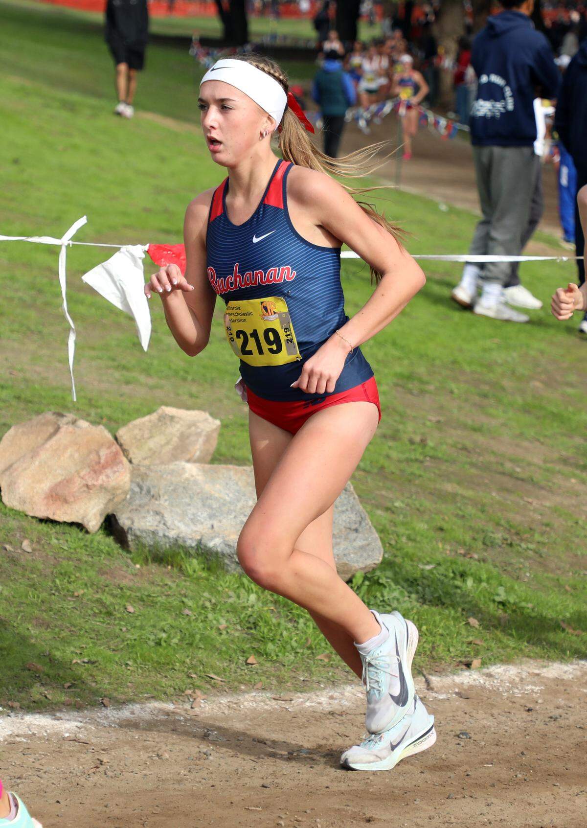Buchanan High junior Molly Sundgren placed fifth in 17:33.1 in Division I girls at the CIF state cross country championships to help Buchanan High to its fifth state title at Woodward Park on Nov. 29, 2025.
