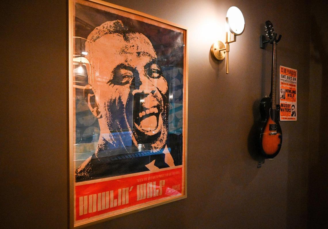 The Howlin Wolf cocktail bar in the Tower District of Fresno, an homage to Howlin’ Wolf, the Chicago blues artist, has many references to the musician around the venue. Photographed on Tuesday, Dec. 14, 2021.