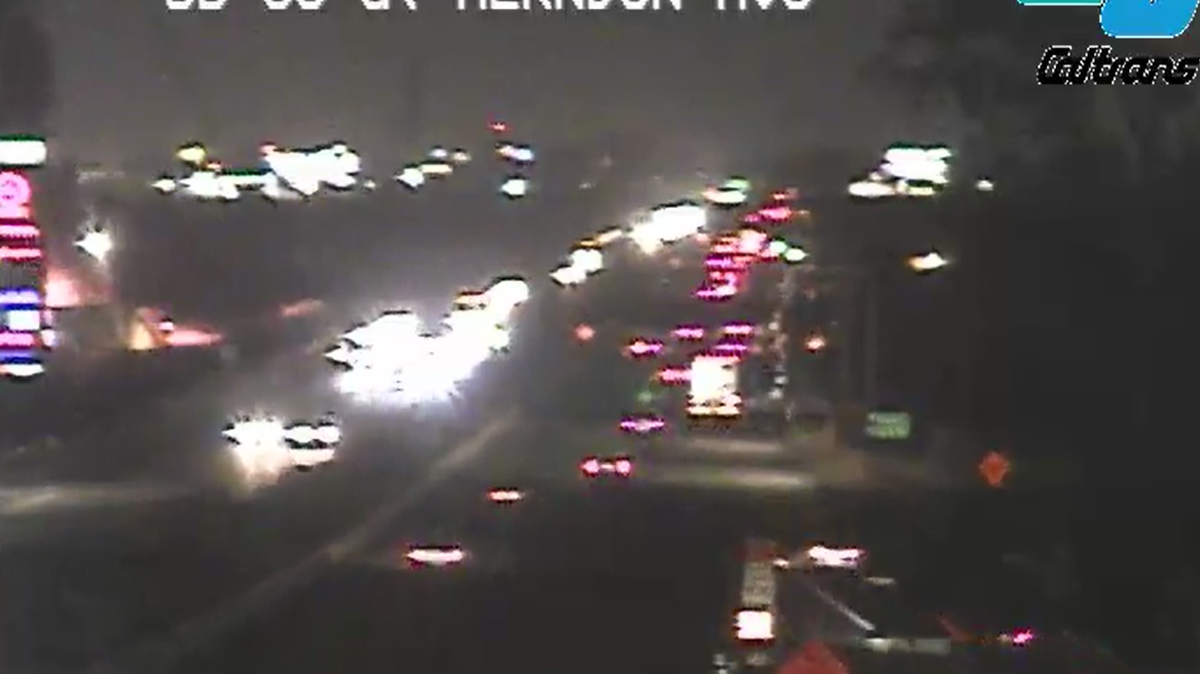 A car driven by a suspected drunk driver burst into flames after it crashed on Highway 99 and Herndon on Saturday, June 3, 2023.. A passing motorist helped the driver out of the car, the CHP said.