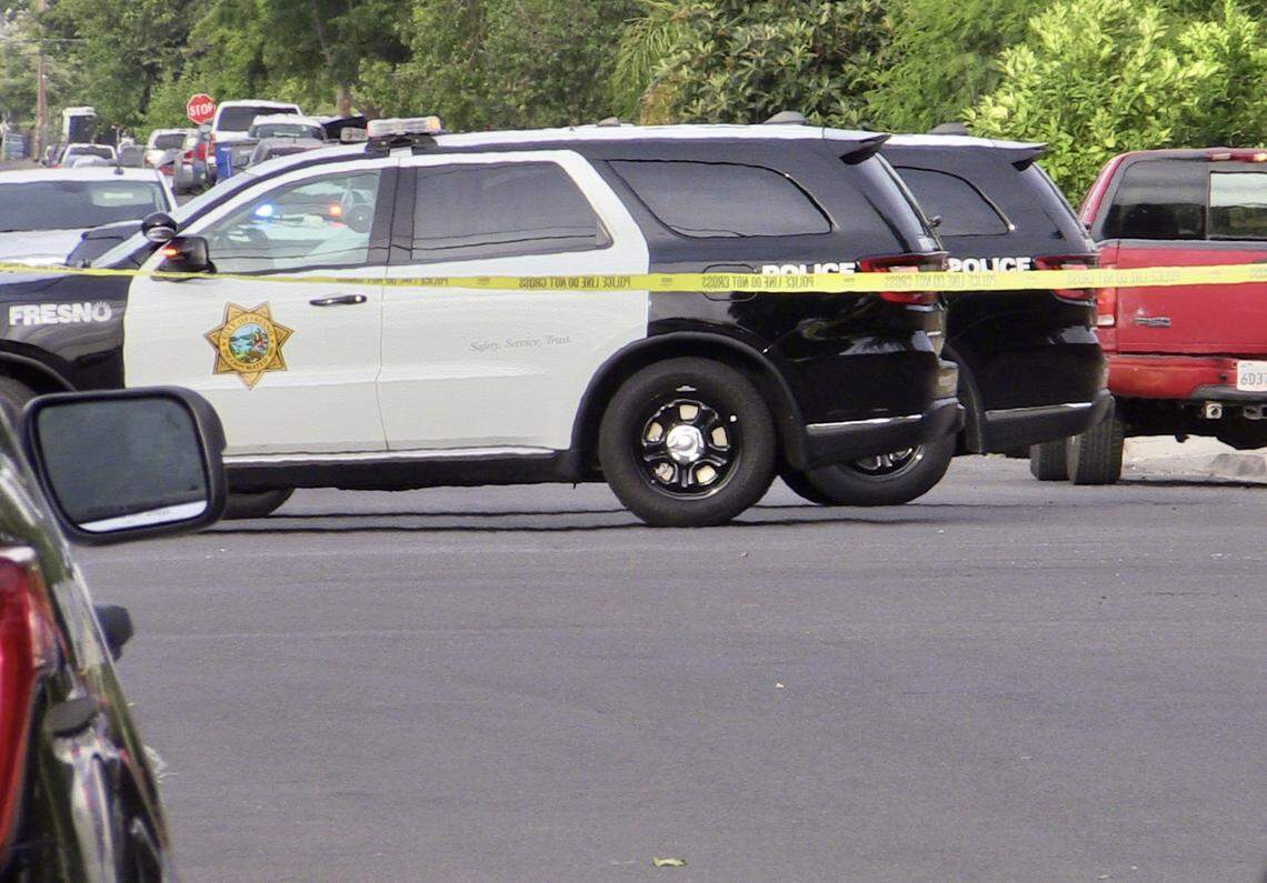 A man was in critical condition after he was shot by another man Thursday, June 22, 2023 near the intersection of Clay and Fisher avenues in central Fresno.