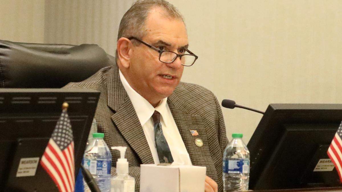 Tulare County Board of Supervisors chairman Larry Micari, who faced a challenge from a Latino in his re-election bid, received voters’ approval for a second term according to early results. Micari during a board meeting on Feb. 27, 2024.