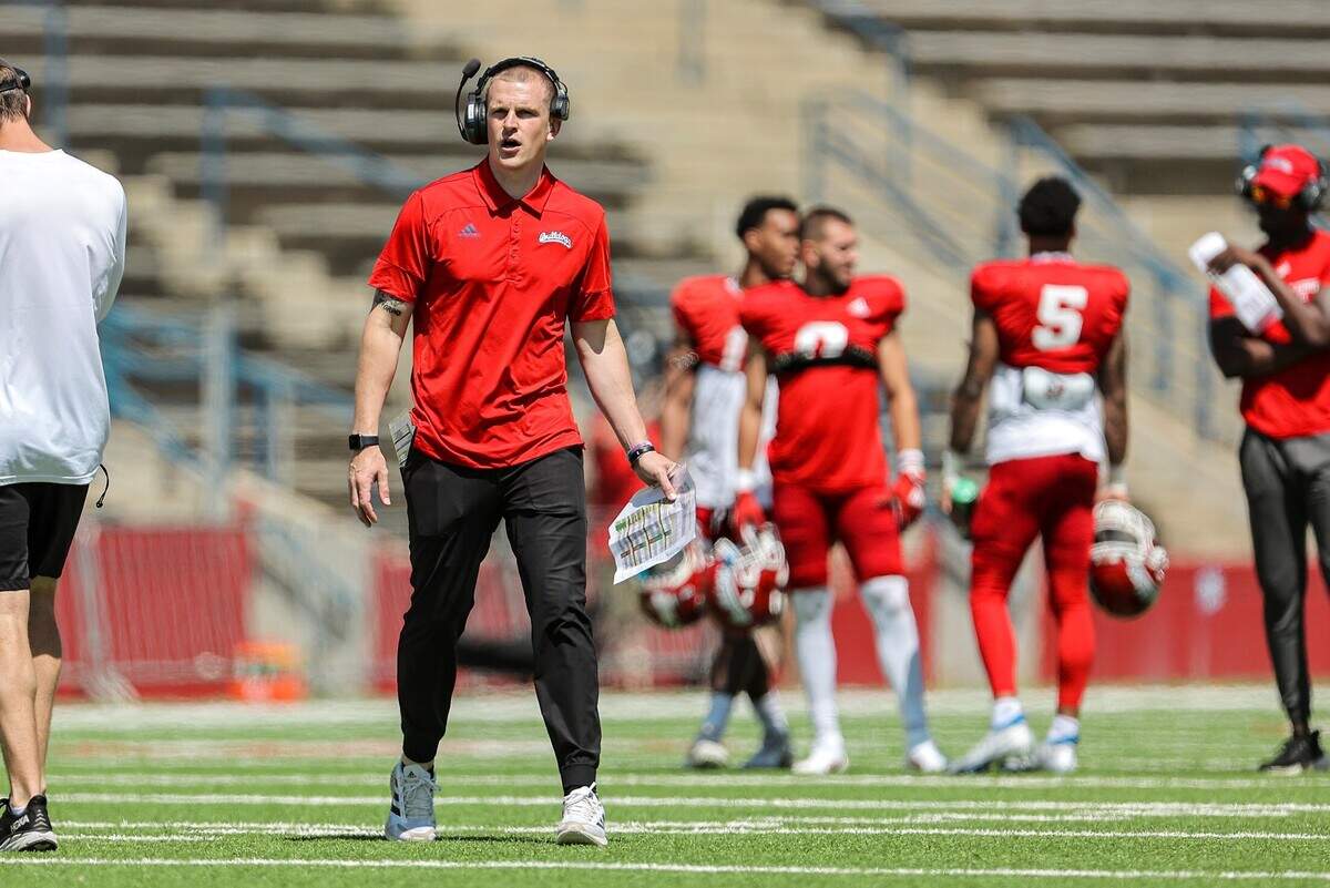 The Fresno State Bulldogs have spring preview in Bulldog Stadium in Fresno, CA on April 30, 2022. (Samuel Marshall Photography)