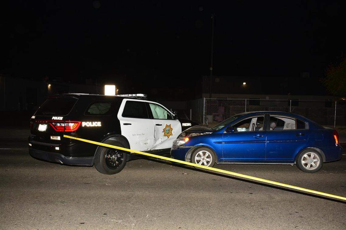 A driver headed south on Clovis Avenue about 2:15 a.m. Monday, Aug. 14, 2023, failed to stop as a patrol car blocked traffic near a fatal crash with a pedestrian, police said.