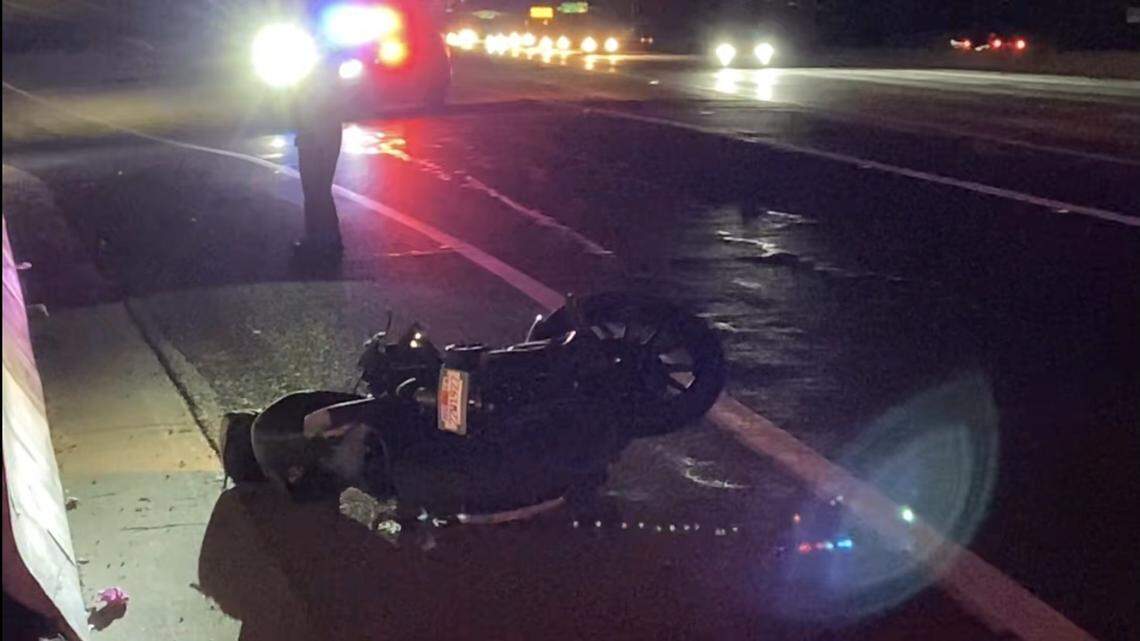 A motorcyclist was injured in a crash on Highway 41, near Bullard Avenue on Tuesday, Nov. 9, 2021.