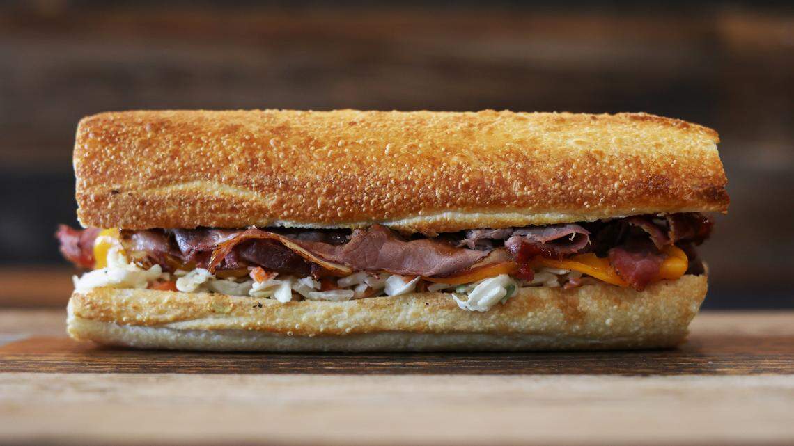 The BBQ brisket is a newly launched sandwich on West Coast Sourdough’s menu. The restaurant is planning to open its first location in Fresno in a few weeks.