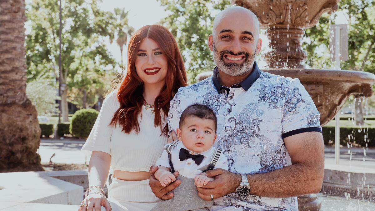 Psalm Behpoor, 42, sits with his wife, Lera Mirakyan, and son, Psalm Wally, in an undated photo. Behpoor remains in custody nearly two months after being detained by U.S. Immigration and Customs Enforcement.