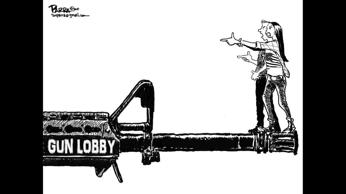 Taking aim at mass shootings and the gun lobby in America.