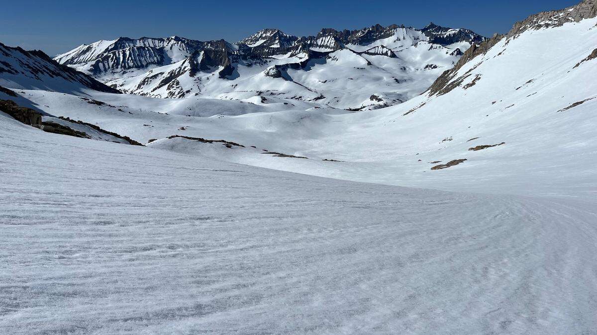 Clovis resident Ryan Soares encountered incredibly deep snow during his Fastest Known Time of the 47-mile Sierra High Route telemark ski across Sequoia National Park in May 2023.
