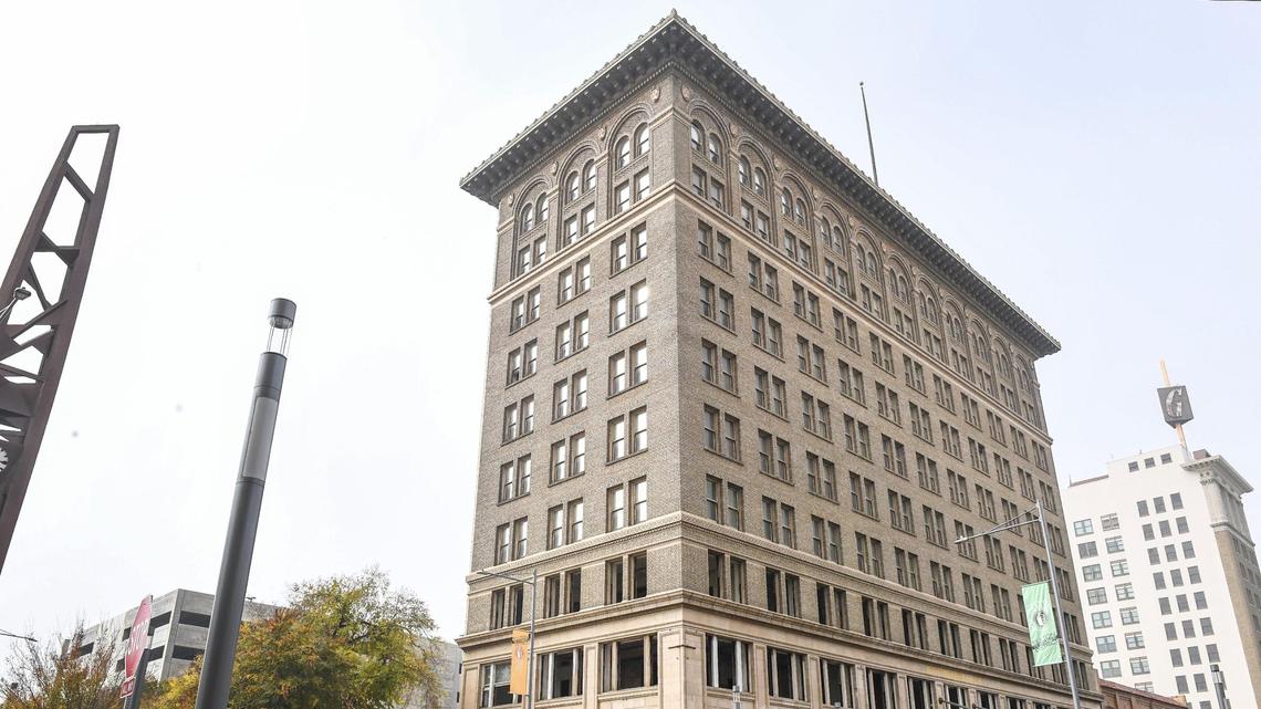The Helm Building on Fulton and Mariposa streets in downtown Fresno was Fresno’s first high rise when it opened in 1914. Largely vacant for decades, the building now owned by Sevak Khatchadourian is going through renovations with hopes of creating loft apartments and retail space while preserving its historic architecture.