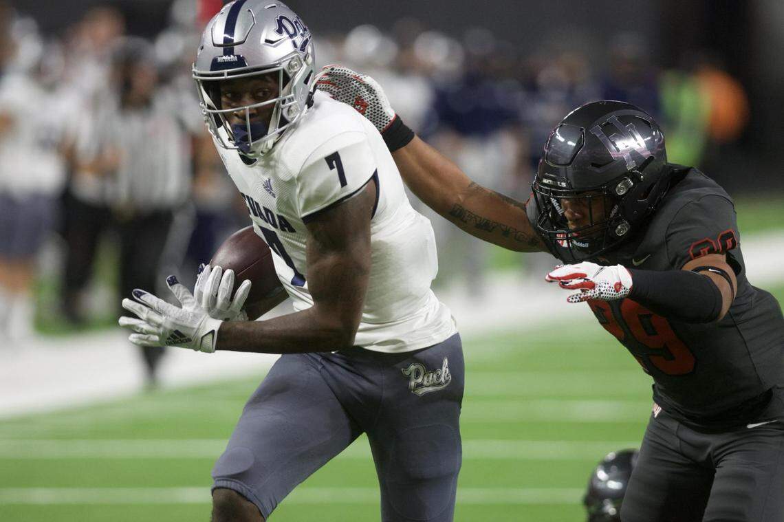 Nevada wideout Romeo Doubs is leading the Mountain West Conference with 131.3 receiving yards per game and nine receiving touchdowns.