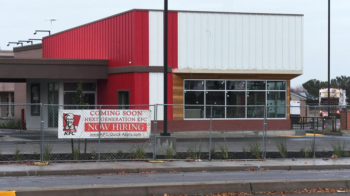 KFC is opening its first “next-gen” location in Fresno with a smaller than average dining area, a different exterior and a walk-up window for mobile orders located near Herndon and Spruce avenues. Photographed Dec. 1, 2022 in Fresno.