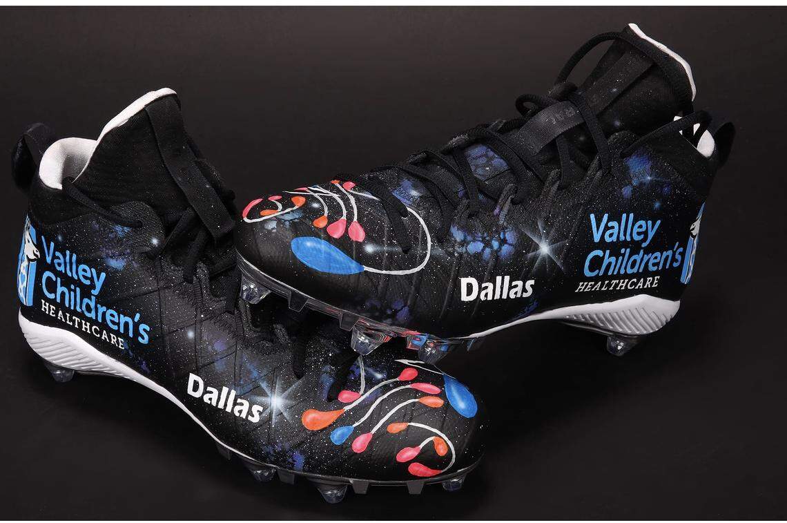 Oakland Raiders Derek Carr said Valley Children’s means a lot to him and his family. He’ll be wearing these cleats this Sunday during  the NFL’s “My Cause, My Cleats” campaign this weekend.