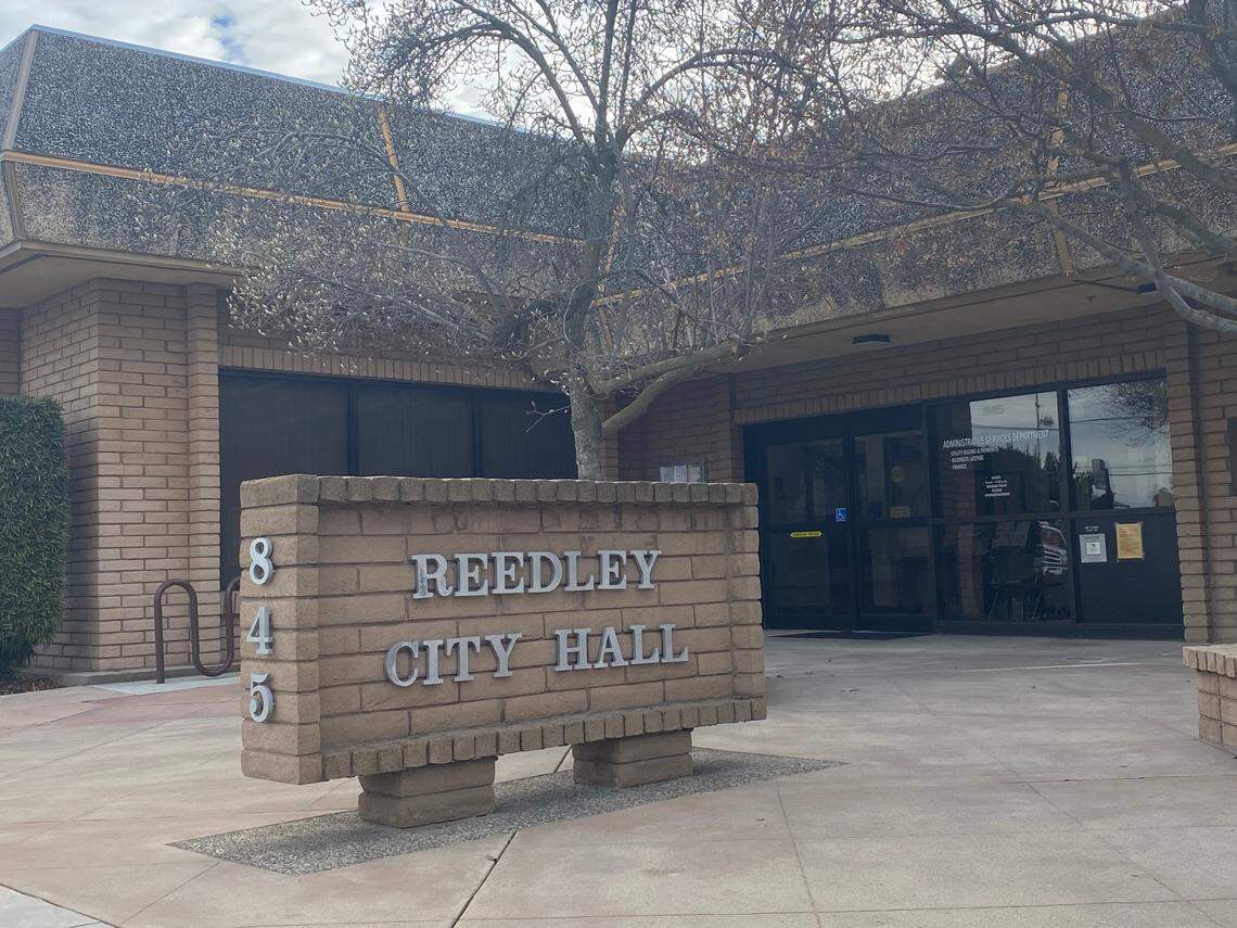 Reedley City Hall on Wednesday, Jan. 10, 2024, where police Chief Joe Garza spoke the same day about a quadruple homicide.