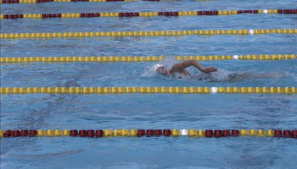 Sophia Oka-Fedder of Clovis West in the 200 IM at the Central Section Division I championships on Saturday, May 6, 2023.