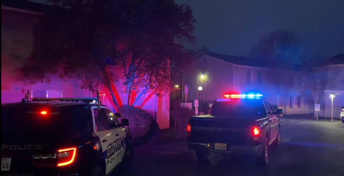 An adult man was stabbed to death at an apartment complex near Peach and Gettysburg avenues in Clovis, California, on Wednesday, Dec. 21, 2022.