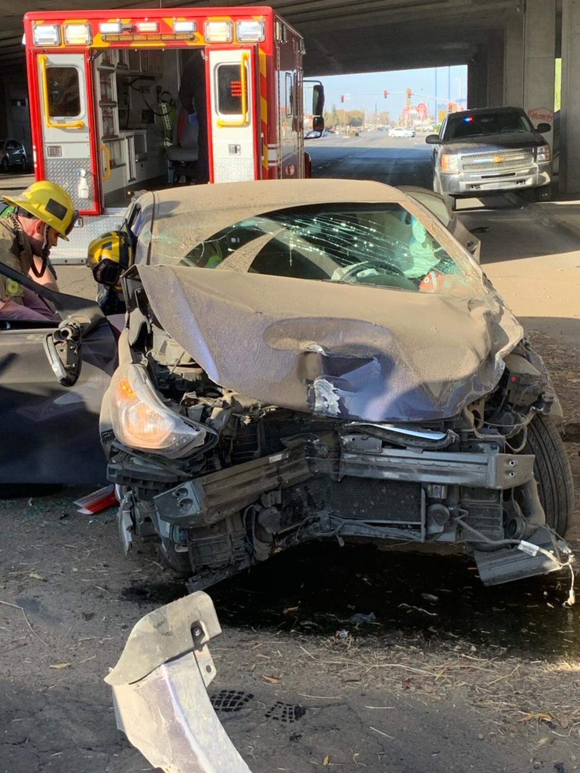 A woman allegedly speeding down Highway 43 crashed her car in Selma on Friday, Nov. 22, 2019.