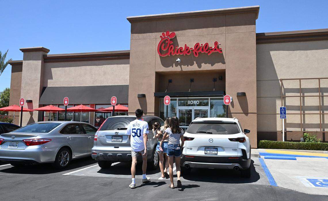 Chick-fil-A on north Blackstone Avenue at Nees Avenue has re-opened after being closed for just over four months with new interior decor and an added ordering kiosk for the drive-through service. Photographed Tuesday, July 29, 2025 in Fresno.