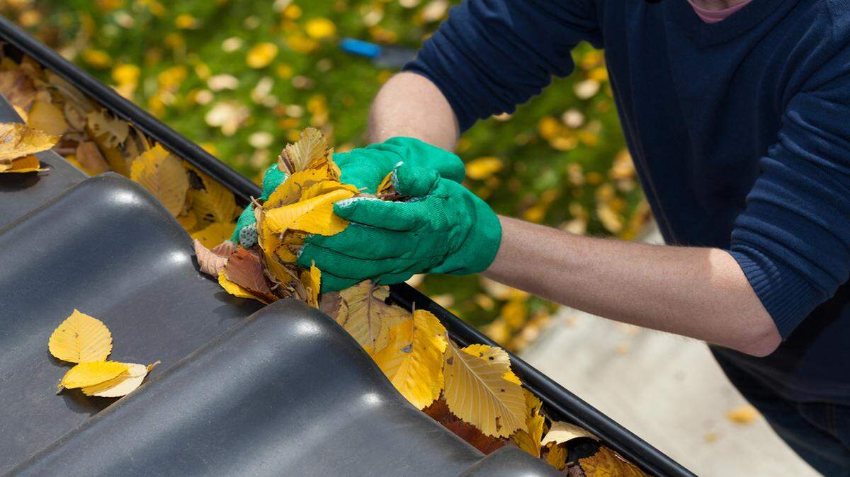 Cleaning out rain gutters around the house is smart step in preparing for wet weather.
