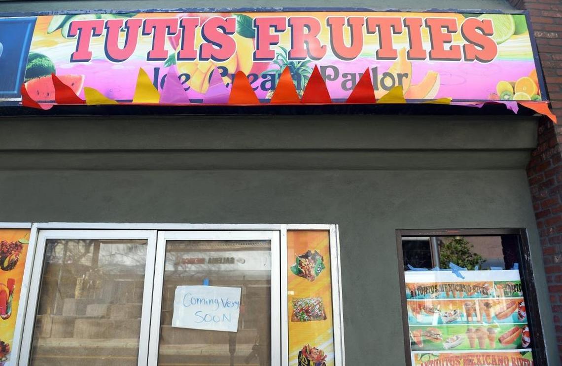 Tutis Fruties ice cream parlor nears opening on Fulton Street near Tulare Street in downtown Fresno.