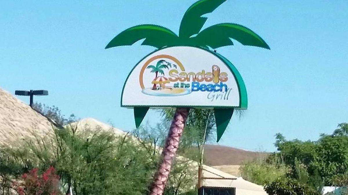 Sandals at the Beach Grill in Friant sells food, drink and desserts like shave ice and Fresno State ice cream.