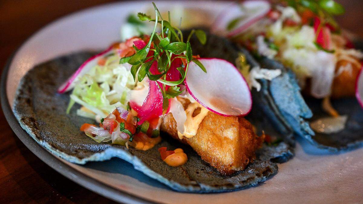 A plate of beer-battered halibut tacos are photographed at Tabachines Cocina, located on the southwest corner of Herndon and Palm in Fresno, which has been voted in a poll by Fresno Bee readers as the highest-end restaurant in town.