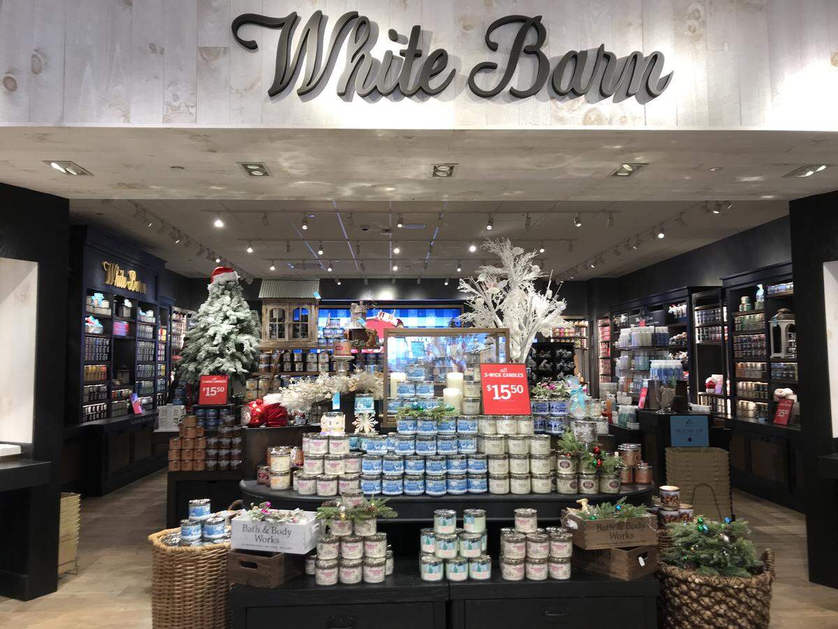 White Barn candles are sold at the newly opened Bath & Body Works store in Fresno.