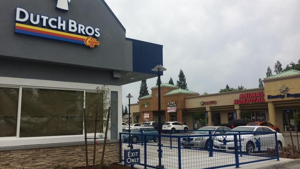 Dutch Bros. opens Friday at Maple and Behymer avenues in Fresno. Sprinkles Donuts just behind it in the same shopping center, is hoping its arrival brings a boost in business for them.