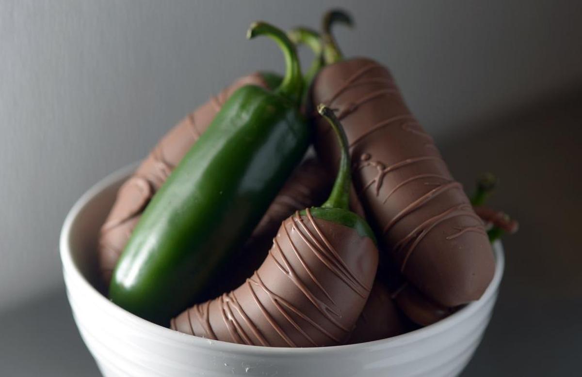 Chocolate-covered jalapeños are a hot seller at Grandpa’s Popcorn & Sweets. Grandpa’s is a new local business that specializes in a large variety of different kinds of popcorn and also has a cupcake bakery and a candy counter.
