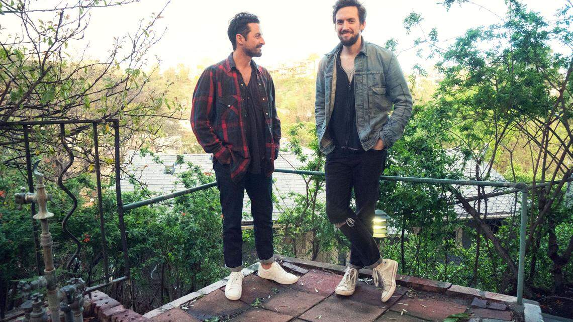 Brothers Joey, left, and Jonah Pauline from Clovis own The Laundry Room line of clothing. They are opening up a temporary shop in Fig Garden Village for the holidays.