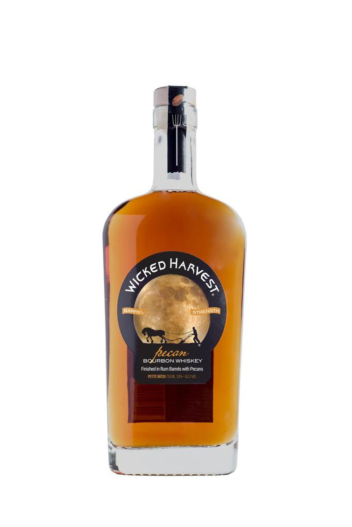 Wicked Harvest barrel-strength pecan bourbon is made with Kentucky bourbon and nuts grown in the Valley.