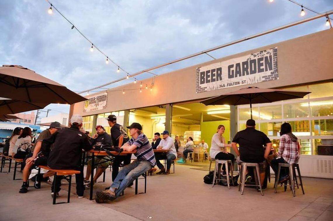 The beer garden at Tioga-Sequoia regularly hosts food trucks.