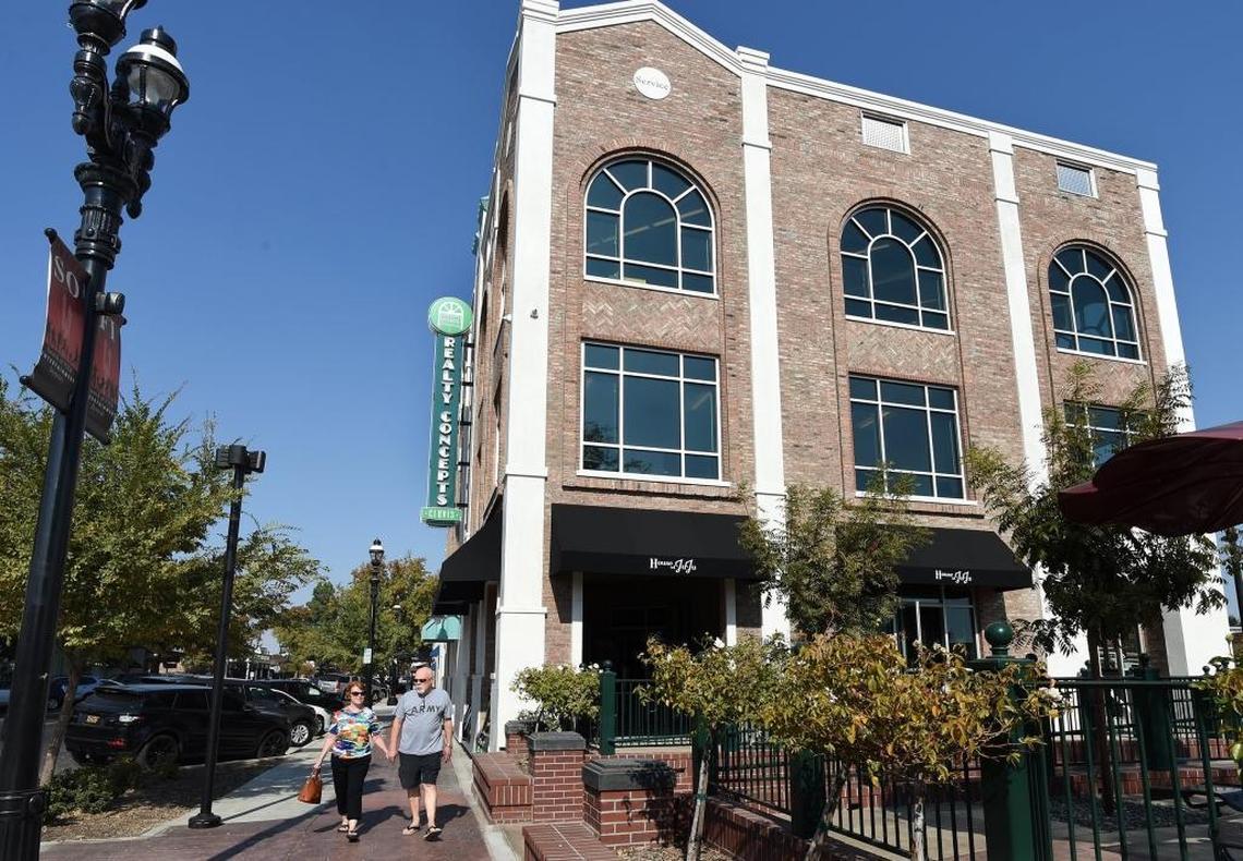 The three-story Realty Concepts building houses popular restaurant House of JuJu. It’s part of Old Town Clovis newly dubbed SoFi district.