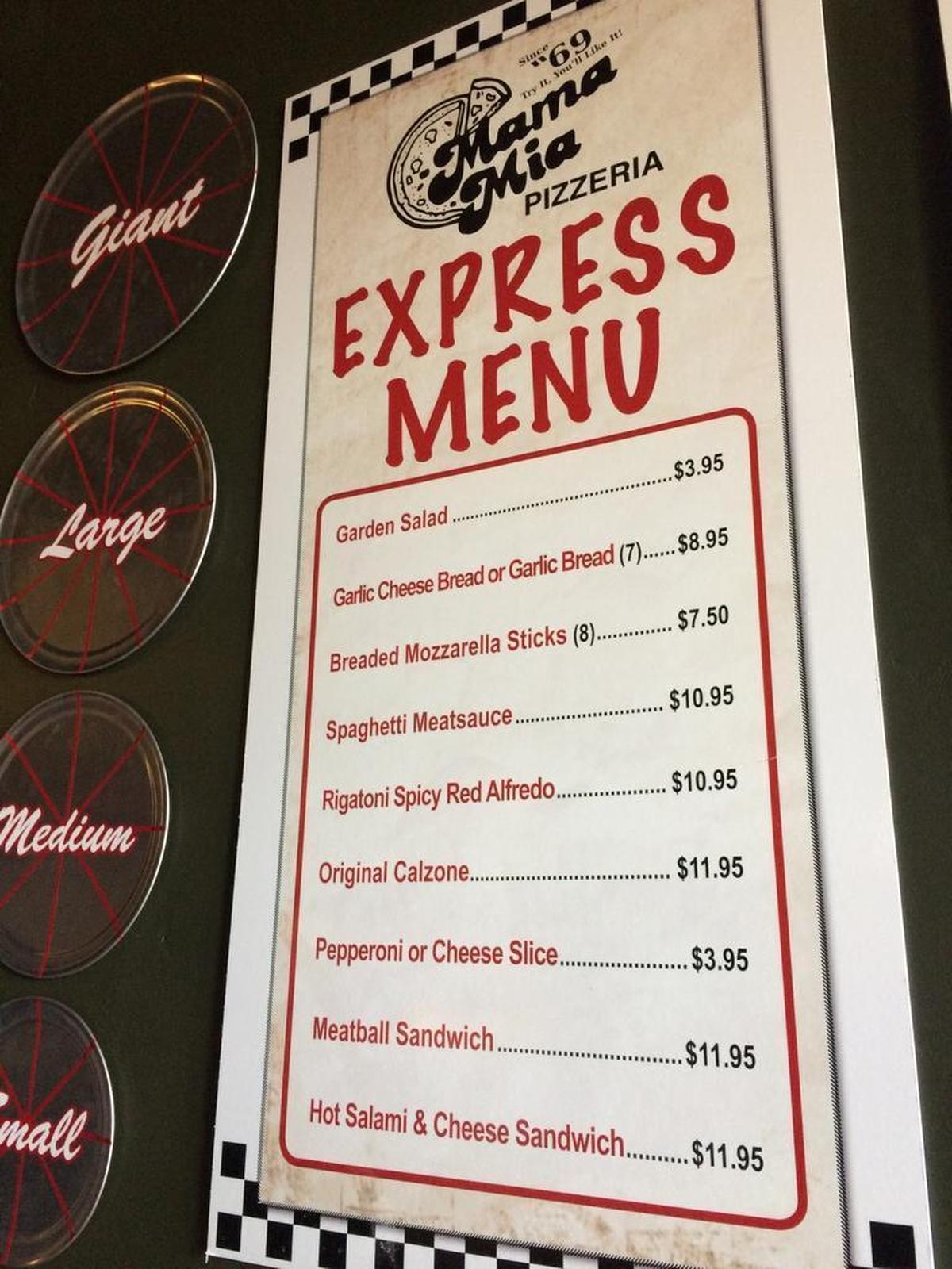 Mama Mia Pizzeria’s new location in the Tower District includes an express menu for people who want a quick meal. The deep-fried calzone is a popular favorite.