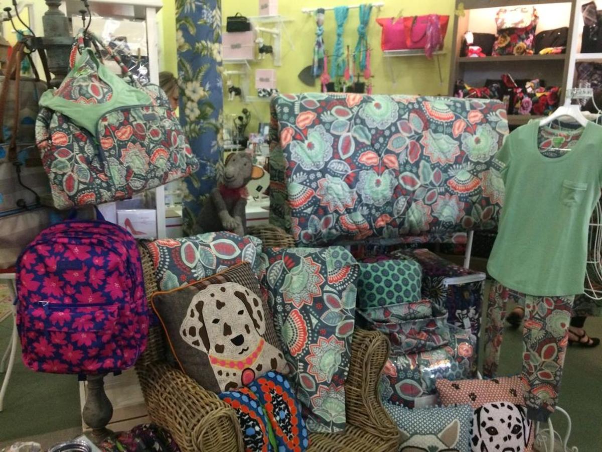 Fresno State fashion merchandising students Joyce Win, Desiree Reyna and Odalys Ortiz’s display, pictured here, at the River Park Vera Bradley store won the 2017 student visual merchandising Mother’s Day challenge.