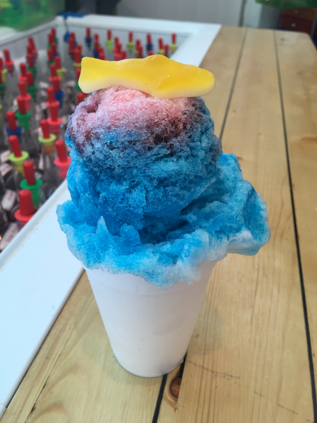 Pelican's SnoBalls sells shaved ice in 100 flavors.