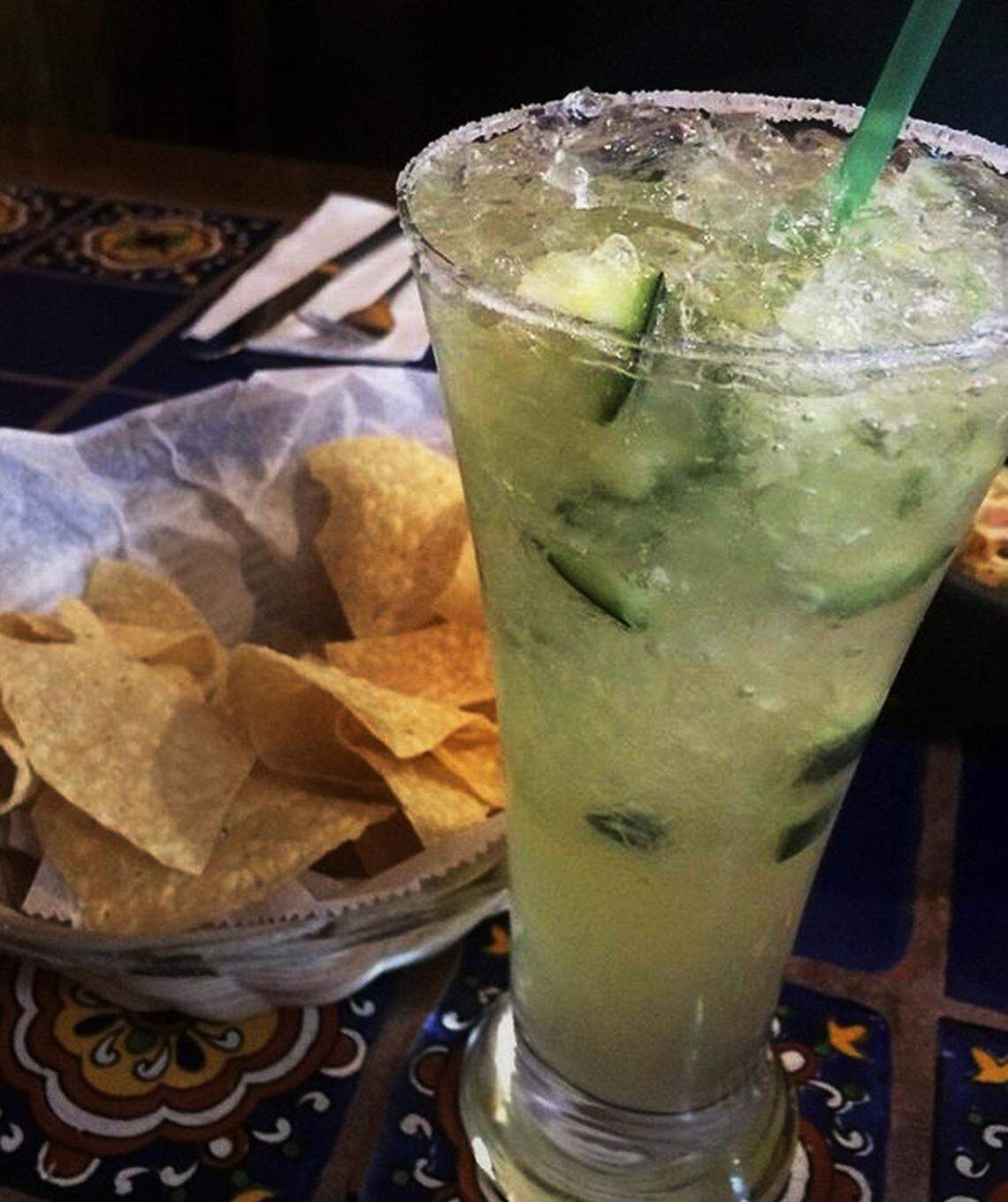 The cucumber margarita is one of several flavors at Hacienda Tequila, a Clovis restaurant.