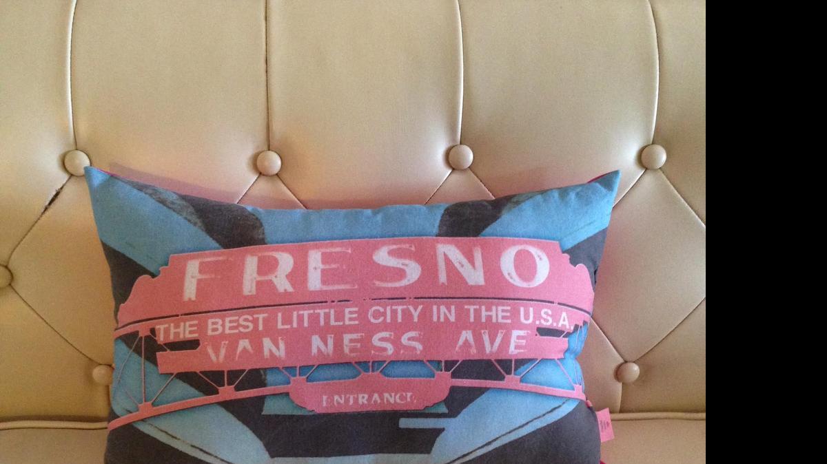 
Casual Glitz sells these handmade Fresno pillows through Etsy.com and local events. Many people buy them as graduation gifts for students going away to college. 
