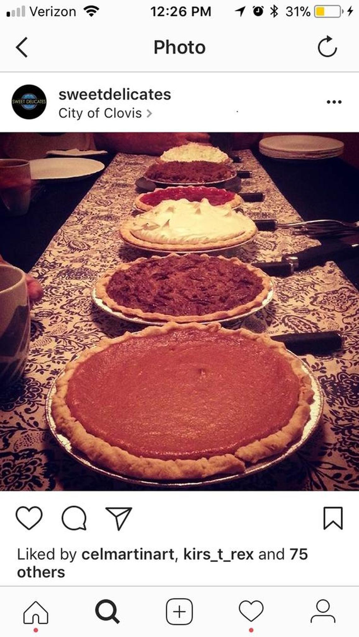 A buttermilk pie, which tastes like a sugar cookie, is a specialty at Sweet Delicates in Clovis.